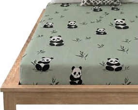 PrzytulneMieszkanie.pl Prześcieradło z mikrofibry PANDA RELAX miętowe 90x200 cm