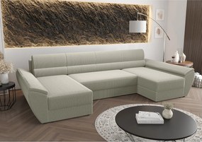 BEDANTE narożnik REBIU4 Poso 100 beżowy z funkcją spania sofa w kształcie litery L z pojemnikiem na pościel