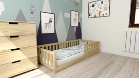 Dziecięce łóżko Montessori PINELO 90 x 200 cm, sosna Stelaż: Ze stelażem listwowym elastycznym, Materac: Materac Coco Maxi 20 cm