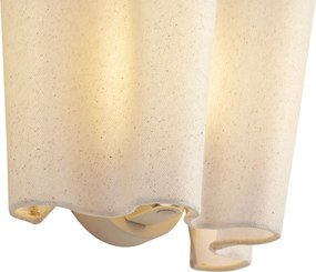 Lampa ścienna Japandi beżowa lniana 20 cm - Oyster