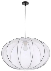 Biała lampa wisząca z tekstylnym kloszem ø 60 cm Mellow – Candellux Lighting