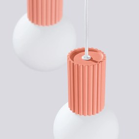 Lampa wisząca HALO 3P brzoskwiniowa ryflowana SOLLUX  LIGHTING