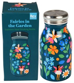 Niebieska butelka dla dzieci ze stali nierdzewnej 250 ml Fairies in the Garden – Rex London