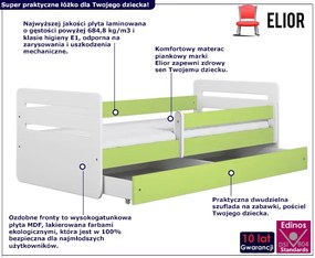 Dziecięce łóżko z szufladą Candy 2X 80x180 - zielone