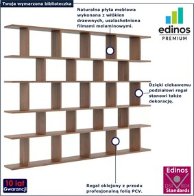Orzechowa ażurowa biblioteczka w stylu nowoczesnym G3-B40
