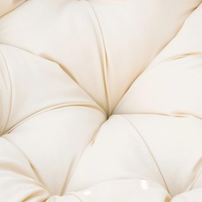 Outsunny Fotel Papasan Obrotowy z Poduszką Rattan Sztuczny Rama Metalowa Beżowy Komfort i Styl | Aosom PL