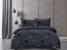 PrzytulneMieszkanie.pl PrzytulneMieszkanie.pl Pościel z mikrofibry CAT, niebieskoszara Rozmiar pościeli: 2 szt 70 x 80 cm | 160 x 200 cm