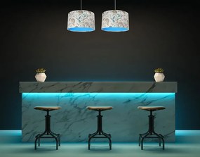 Niebieska lampa wisząca w kwiaty nad stół - 3X S385 C0-F77
