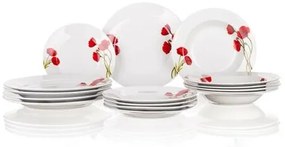Banquet 18-częściowy zestaw talerzy Red Poppy