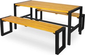 Komplet nowoczesnych mebli ogrodowych stół i 2 ławki C9-L33