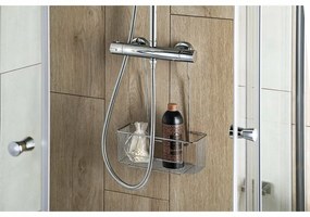 AQUALINE 37006 Chrom line półka zawieszana na baterii prysznicowej, srebrny