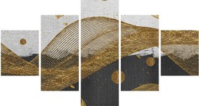 Obraz - Złote piórka (125x70 cm)