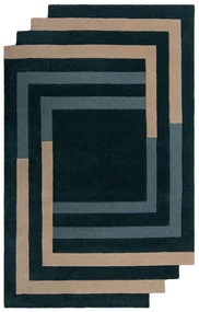 Ciemnozielony wełniany dywan tkany ręcznie 200x290 cm Labyrinth Shaped – Flair Rugs