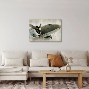 Obraz na szkle - Stary samolot śmigłowy (70x50 cm)
