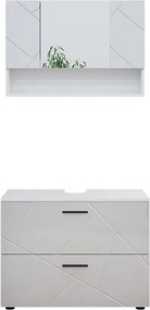 Zestaw mebli łazienkowych biały wysoki połysk 80x41x58.6 irma