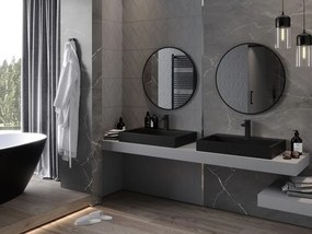Mexen Loft lustro łazienkowe okragłe 75 cm, rama czarna - 9850-075-075-000-70