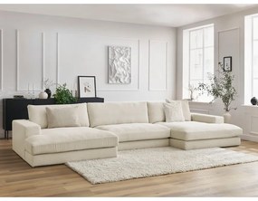 Beżowy sztruksowy narożnik (w kształcie litery U) Leonard – Bobochic Paris