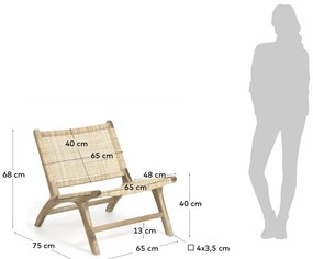 Fotel z plecionką w naturalnym kolorze Beida – Kave Home