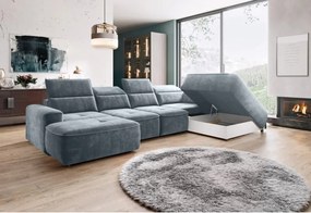 Narożnik COLOMBO XL z elektryczną regulacją siedziska Prawostronny w tkaninie PALLADIUM 15 WERSAL