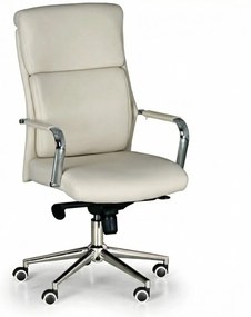 Krzesło biurowe Viro, skóra, beżowy