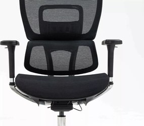 Czarny ergonomiczny fotel do biura Winner Lux, zgodny z normą BHP