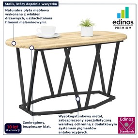 Owalny stolik kawowy w stylu loft dąb sonoma G0-E52