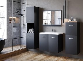 MINIO go for it, Meble łazienkowe MALAGA w kolorze czarny grafit