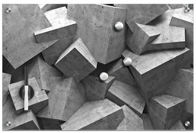 Szklana tablica magnetyczna Cubes + 3 magnesy, 60x40 cm, ZELLER
