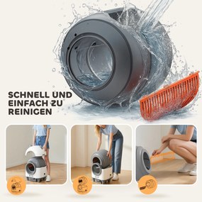 PawHut Samoczyszcząca Kuweta z Aplikacją Sterującą 80 L Usuwanie Zapachów dla Wielu Kotów