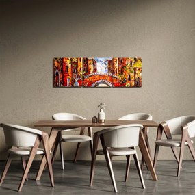 Obraz - Obraz olejny przedstawiający miasto III. (z zegarem) (90x30 cm)
