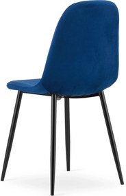 Granatowe krzesło tapicerowane metalowe do stołu L1-G34