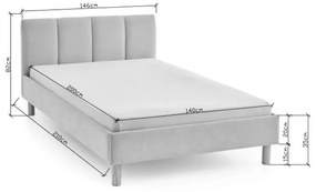 Beżowe tapicerowane łóżko dwuosobowe bez stelaża 140x200 cm Joker – Meise Möbel