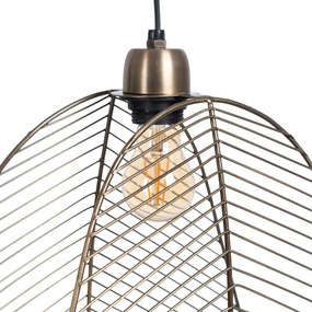 Lampa wisząca w kolorze złota z metalowym kloszem – Ixia