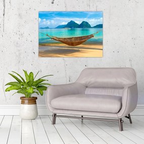 Obraz - Hamak na plaży (70x50 cm)