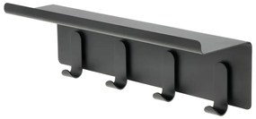 Czarny stalowy wieszak ścienny z półką 11,5 cm A-Hallway – Zone