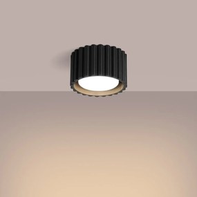 Plafon AURA 1 czarny GX53 ryflowany SOLLUX  LIGHTING