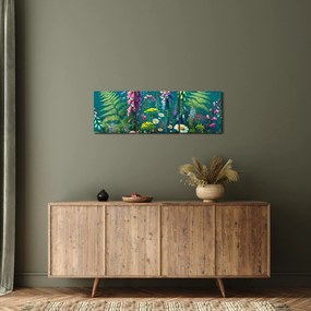 Obraz - Kwiaty łąkowe (z zegarem) (90x30 cm)