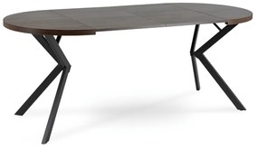 Stół Okrągły Rozkładany LUGO 90-190 cm Orzech/Czarny Loft