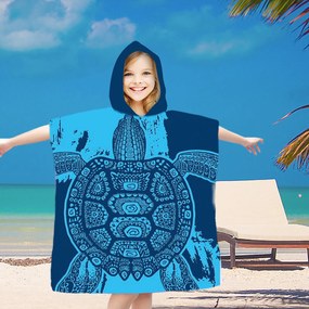 Zestaw rodzinny Ręczników plażowych INDIGO w formie poncza, 2 sztuki, niebieska.