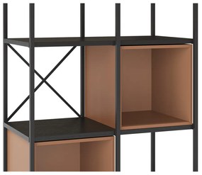 Czarno-ceglasty regał 71x179 cm Anya – Marckeric