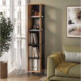 Półka na książki oak wotan 36x36x186.6 amber