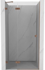 Mexen Lunar drzwi prysznicowe uchylne lewe 115 cm, transparent, miedź szczotkowana - 834-115-000-65-00-L