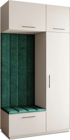 Masseno Garderoba REMA 120/240/60 cm Nowoczesna Szafa do Przedpokoju Kaszmir, MONOLITH 37 (Butelkowa zieleń)