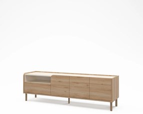 Szafka pod TV w dekorze dębu w naturalnym kolorze 180x55,5x44 cm Monza – Marckeric