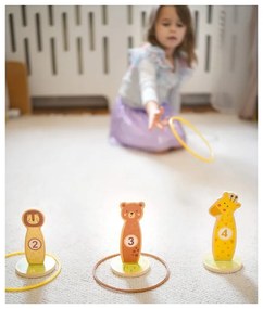 Tooky toy rzut do celu drewniana gra zręcznościowa obręcze 15 el.