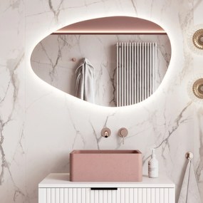 Lustro o nieregularnym kształcie oszlifowane bez ramy podświetlane MISTRAL LED | Różne rozmiary : Kolor tafli szkła - Srebrny, Rozmiar - 140 x 70 cm