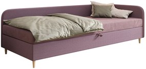 Dziewczęce łóżko prawostronne z materacem brudny róż 100x200 A2-E72