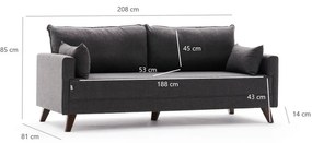 Antracytowa sofa 208 cm Bella – Balcab Home