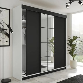 Szafa Przesuwna LAMARO 200 Biały/Czarny