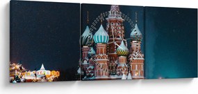 Obraz budowy w Rosji (z zegarem) (90x30 cm)